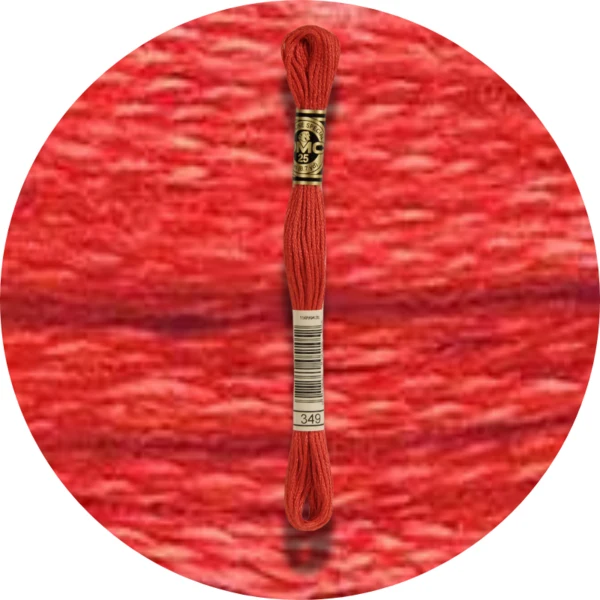DMC Mouliné Spécial 25 Broderigarn, Ensfarvet, Røde/Gule/Orange nuancer